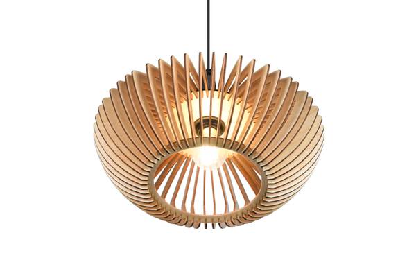 Pendelleuchte Colino - Eisen / Linde - Beige