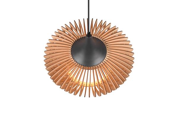 Pendelleuchte Colino - Eisen / Linde - Beige