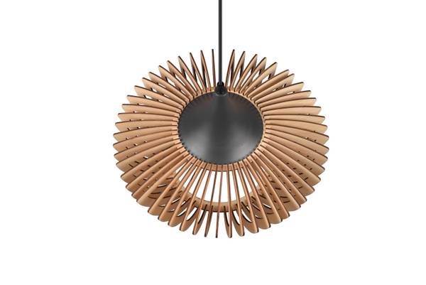 Pendelleuchte Colino - Eisen / Linde - Beige