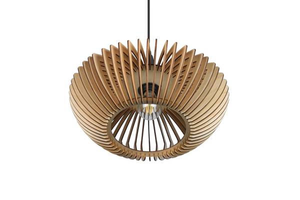 Pendelleuchte Colino - Eisen / Linde - Beige