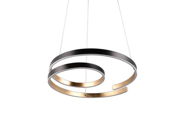Pendelleuchte Marnie - Eisen - Schwarz / Gold