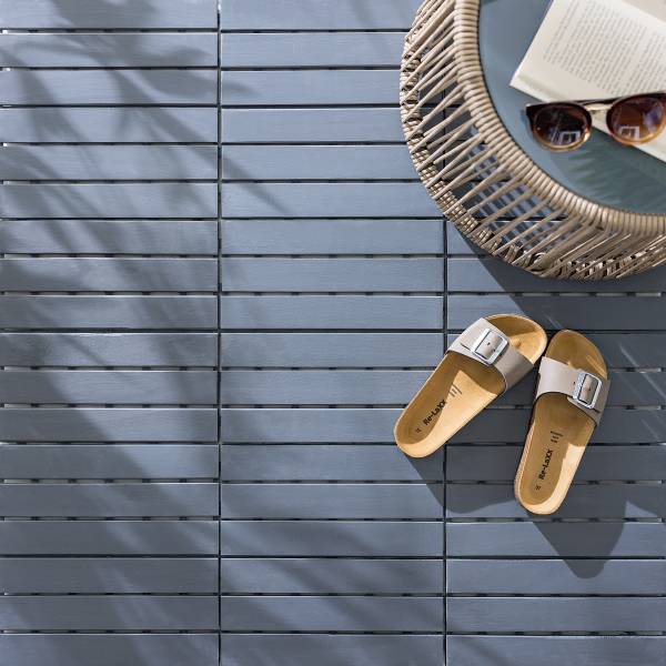 Terrassenfliese Temai 10er-Set Typ A - Akazie massiv - Grau