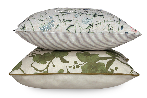 Kissenbezug Herbarium - Polyester / Leinen - Multicolor - 45 x 45 cm