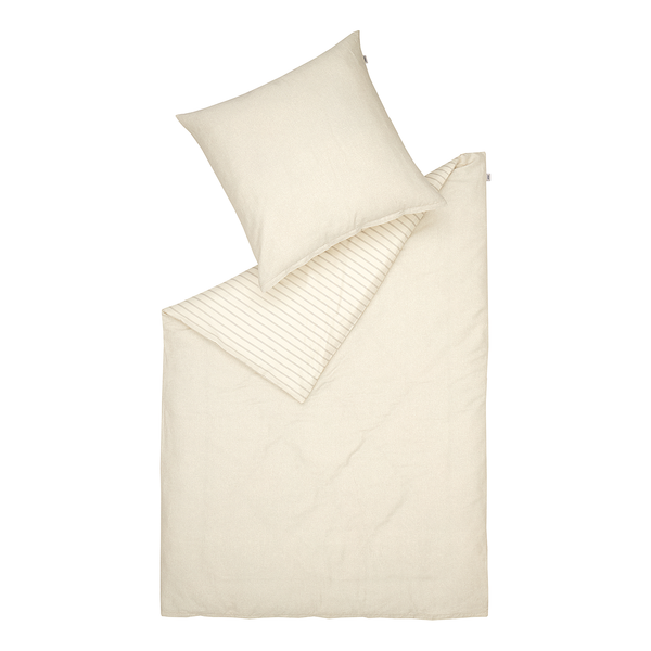 Satin Bettwäsche Heritage - Satin  - Hellgrau - 135 x 200 cm + Kissen 80 x 80 cm
