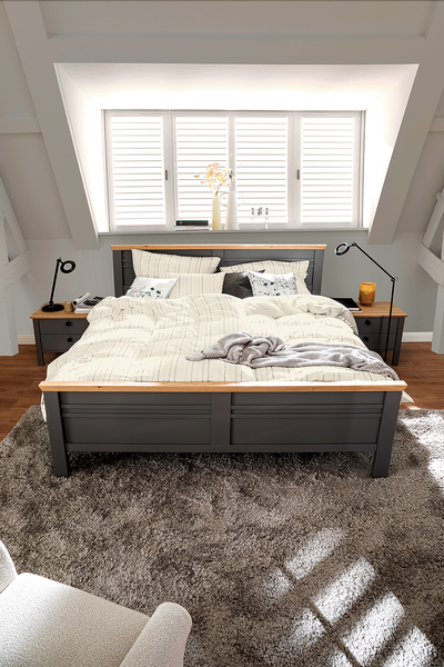 Satin Bettwäsche Heritage - Satin  - Hellgrau - 135 x 200 cm + Kissen 80 x 80 cm