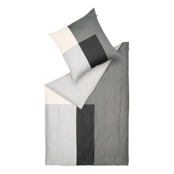 Satin Bettwäsche Art - Satin - Anthrazit - 155 x 200 cm + Kissen 80 x 80 cm