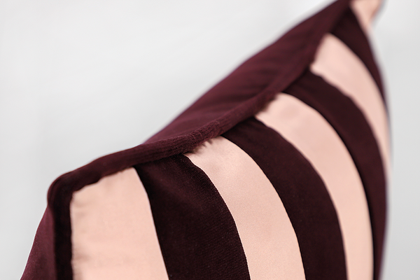 Kissenbezug Avenue - Baumwolle - 43 x 43 cm - Burgunderrot