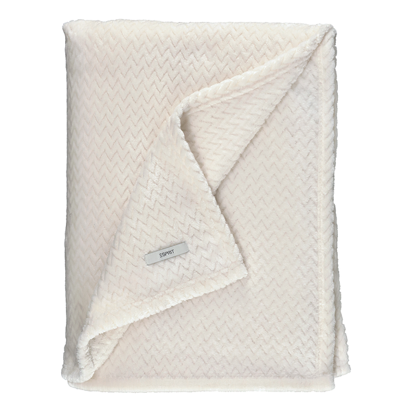 Plaid Comfy - Polyester - 150 x 200 cm - Reinweiß