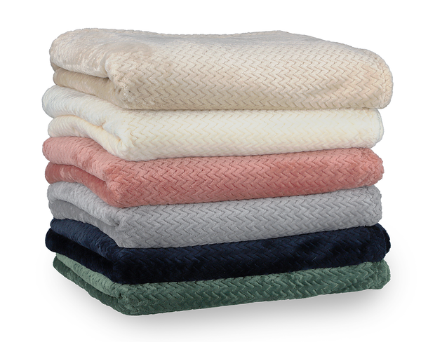 Plaid Comfy - Polyester - 150 x 200 cm - Reinweiß