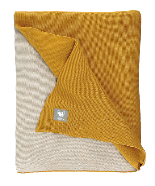 Plaid Duo - Baumwolle - Currygelb - 130 x 170 cm