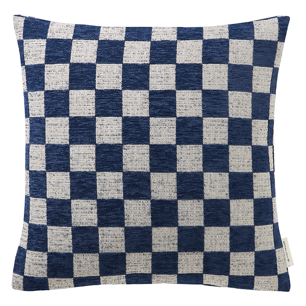Kissenbezug Checkerbox - Polyester - 45 x 45 cm - Marineblau