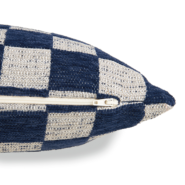 Kissenbezug Checkerbox - Polyester - 45 x 45 cm - Marineblau
