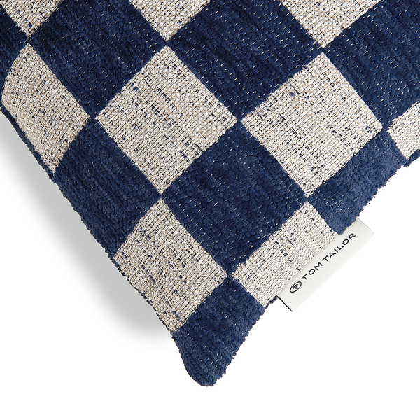 Kissenbezug Checkerbox - Polyester - 45 x 45 cm - Marineblau