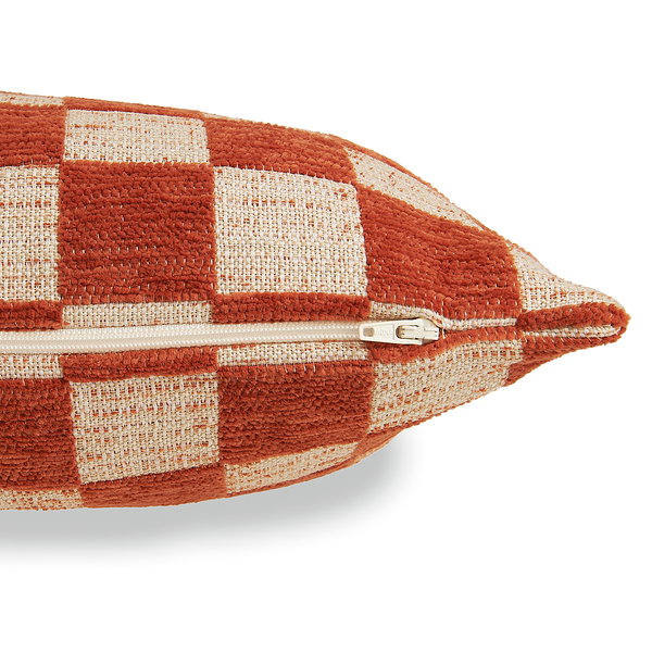 Kissenbezug Checkerbox - Polyester - 45 x 45 cm - Rostbraun