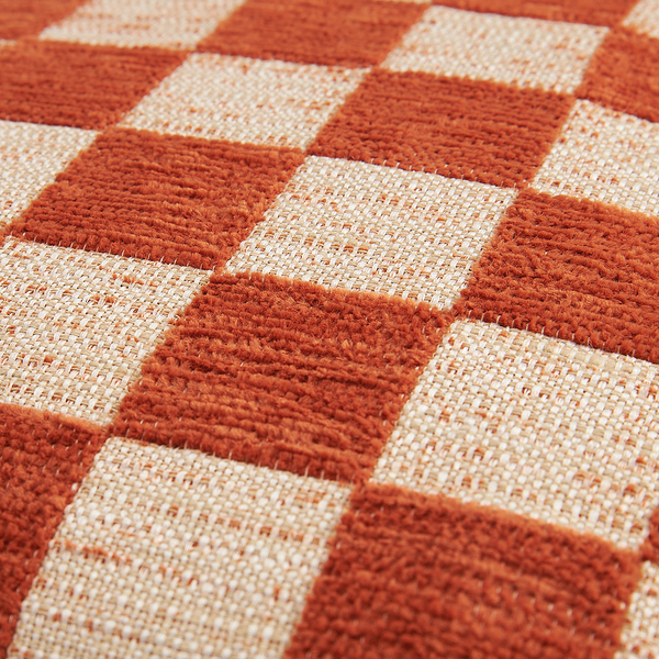 Kissenbezug Checkerbox - Polyester - 45 x 45 cm - Rostbraun
