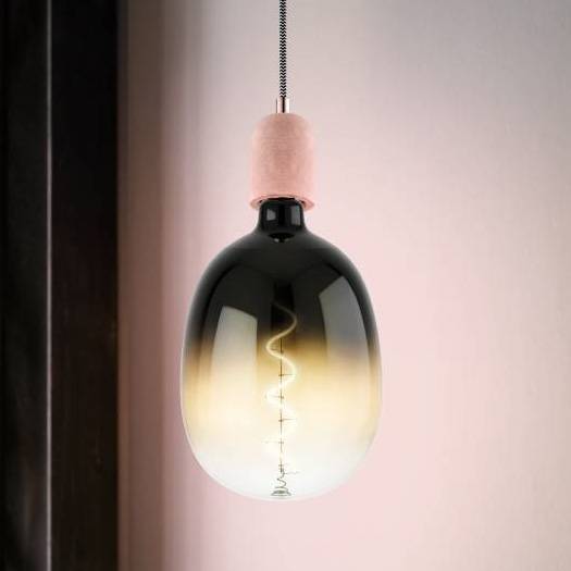 LED-Leuchtmittel Lumias - Farbglas - Schwarz / Braun - Durchmesser: 18 cm
