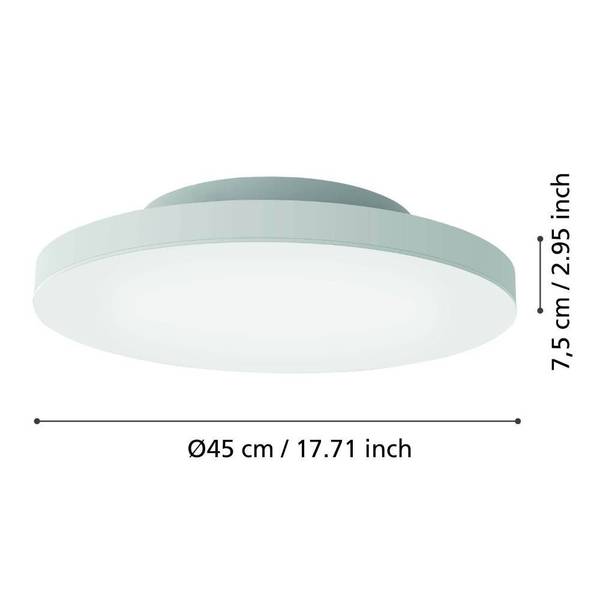 LED-Deckenleuchte Turcona-Z Rund - Aluminium / Kunststoff - Weiß - Durchmesser: 45 cm
