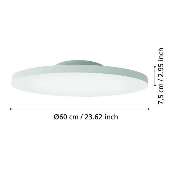 LED-Deckenleuchte Turcona-Z Rund - Aluminium / Kunststoff - Weiß - Durchmesser: 60 cm