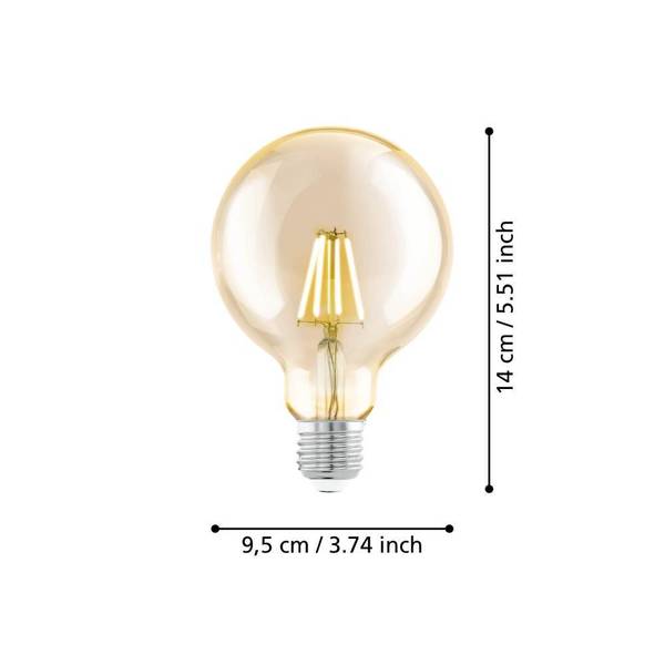 LED-Leuchtmittel Sieres Globe - Farbglas - Bernstein - Durchmesser: 10 cm