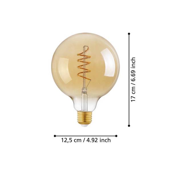 LED-Leuchtmittel Aneto Globe - Farbglas - Bernstein - Durchmesser: 13 cm