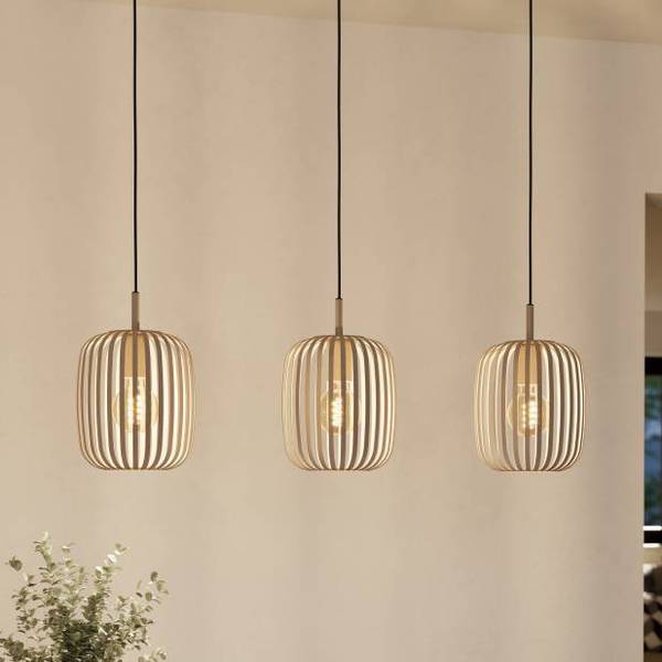 Pendelleuchte Romazzina - Stahl - Beige - 3-flammig