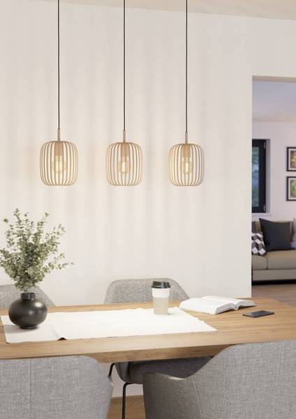Pendelleuchte Romazzina - Stahl - Beige - 3-flammig