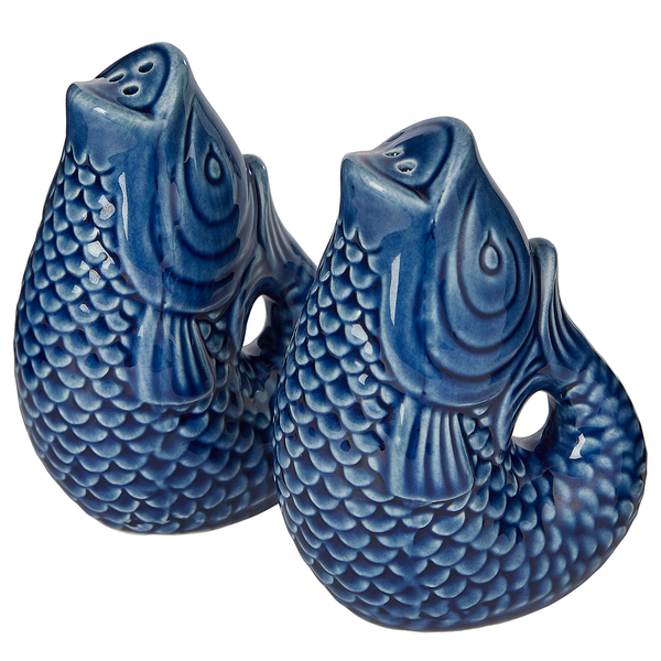 Salz & Pfefferstreuer SALT & PEPPER 2tlg - Dolomit /  Silikon - Blau