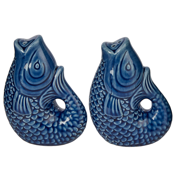 Salz & Pfefferstreuer SALT & PEPPER 2tlg - Dolomit /  Silikon - Blau