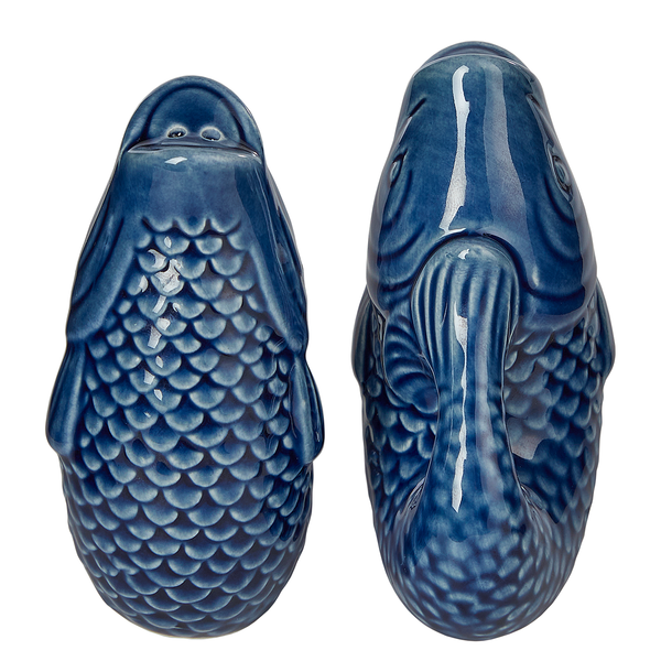 Salz & Pfefferstreuer SALT & PEPPER 2tlg - Dolomit /  Silikon - Blau