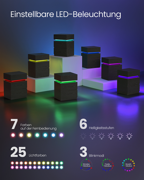 Beleuchtete Nachtkommode Cupra - Schwarz
