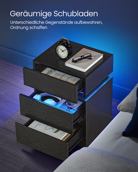 Beleuchtete Nachtkommode Cupra - Schwarz