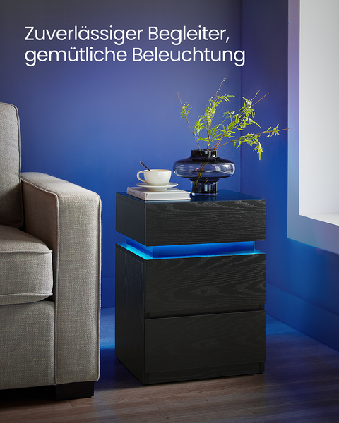 Beleuchtete Nachtkommode Cupra - Schwarz