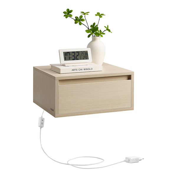 Beleuchtete Hänge-Nachtkommode Punth - Eiche Hell Dekor - 1er Set