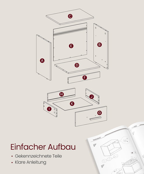 Nachtkommode Lawaij - Eiche Dunkel Dekor