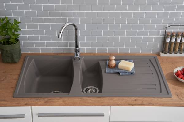 Küchenspüle Boston 2 Becken - Grau