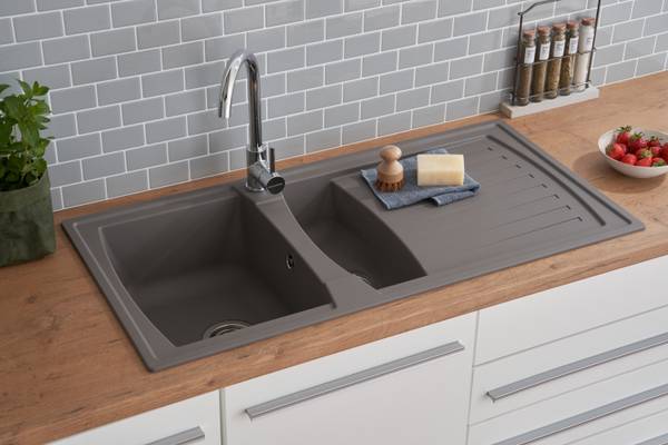 Küchenspüle Boston 2 Becken - Grau