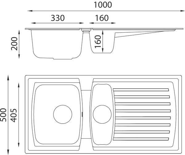 Küchenspüle Boston 2 Becken - Grau