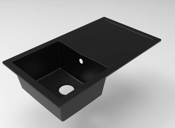 Küchenspüle Portland - Schwarz - Breite: 86 cm