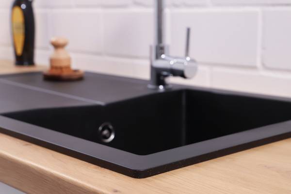 Küchenspüle Portland - Schwarz - Breite: 86 cm