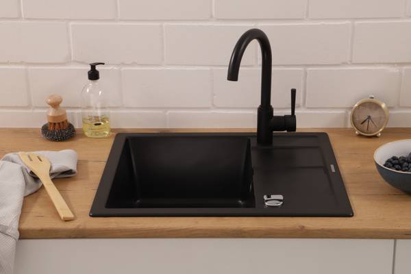 Küchenspüle Nashville - Schwarz - Breite: 58 cm