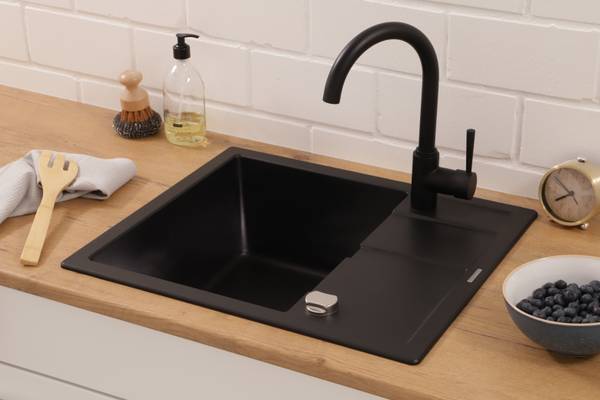 Küchenspüle Nashville - Schwarz - Breite: 58 cm