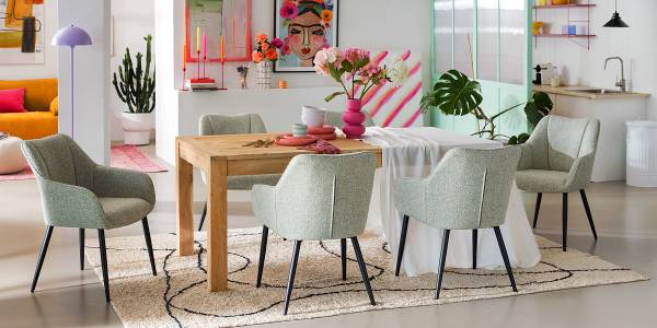 Armlehnenstuhl AELHA 2er Set - Grün