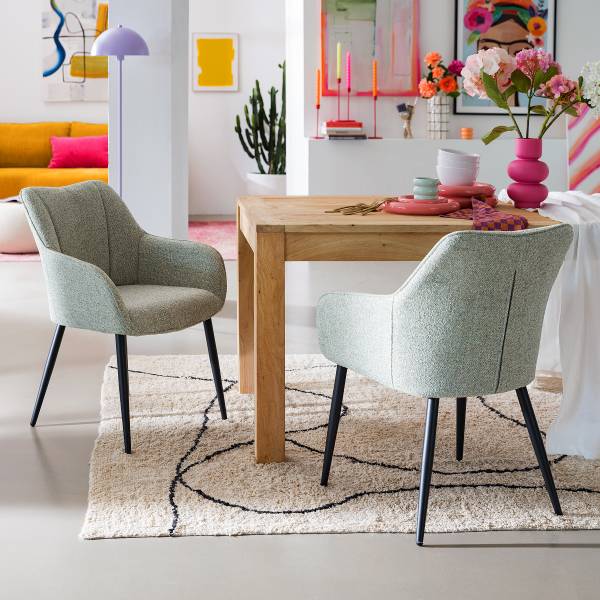 Armlehnenstuhl AELHA 2er Set - Grün