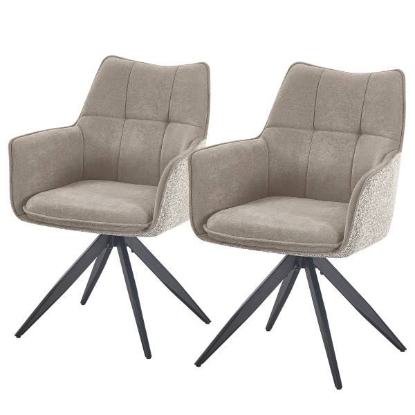 Drehbarer Armlehnenstuhl SUGRA 2er-Set - Beige