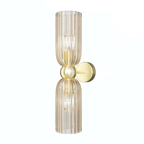 Wandleuchte Antic - Farbglas / Mischmetall - 2-flammig - Kupfer