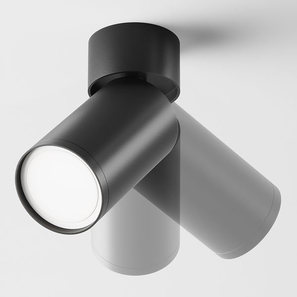 Deckenleuchte Focus S Typ B - Aluminium - 1-flammig - Schwarz