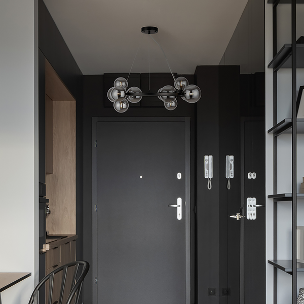Pendelleuchte Dallas Typ H - Rauchglas / Mischmetall - 11-flammig