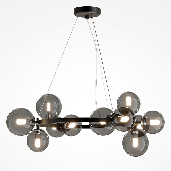 Pendelleuchte Dallas Typ H - Rauchglas / Mischmetall - 11-flammig