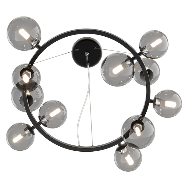 Pendelleuchte Dallas Typ H - Rauchglas / Mischmetall - 11-flammig
