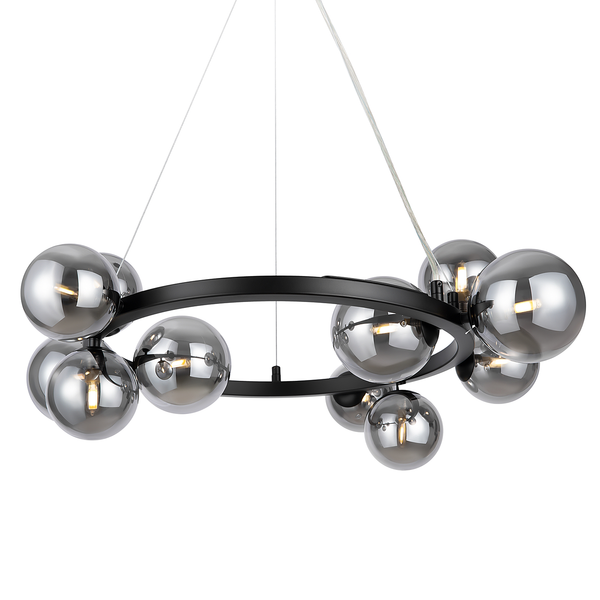 Pendelleuchte Dallas Typ H - Rauchglas / Mischmetall - 11-flammig